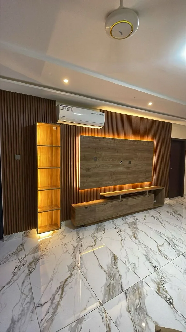 Wooden LED TV Wall (14ft) — custom tv units by Kofi Serbeh Furniture